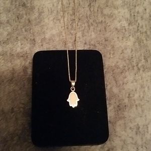 925 Opal Hamsa Necklace